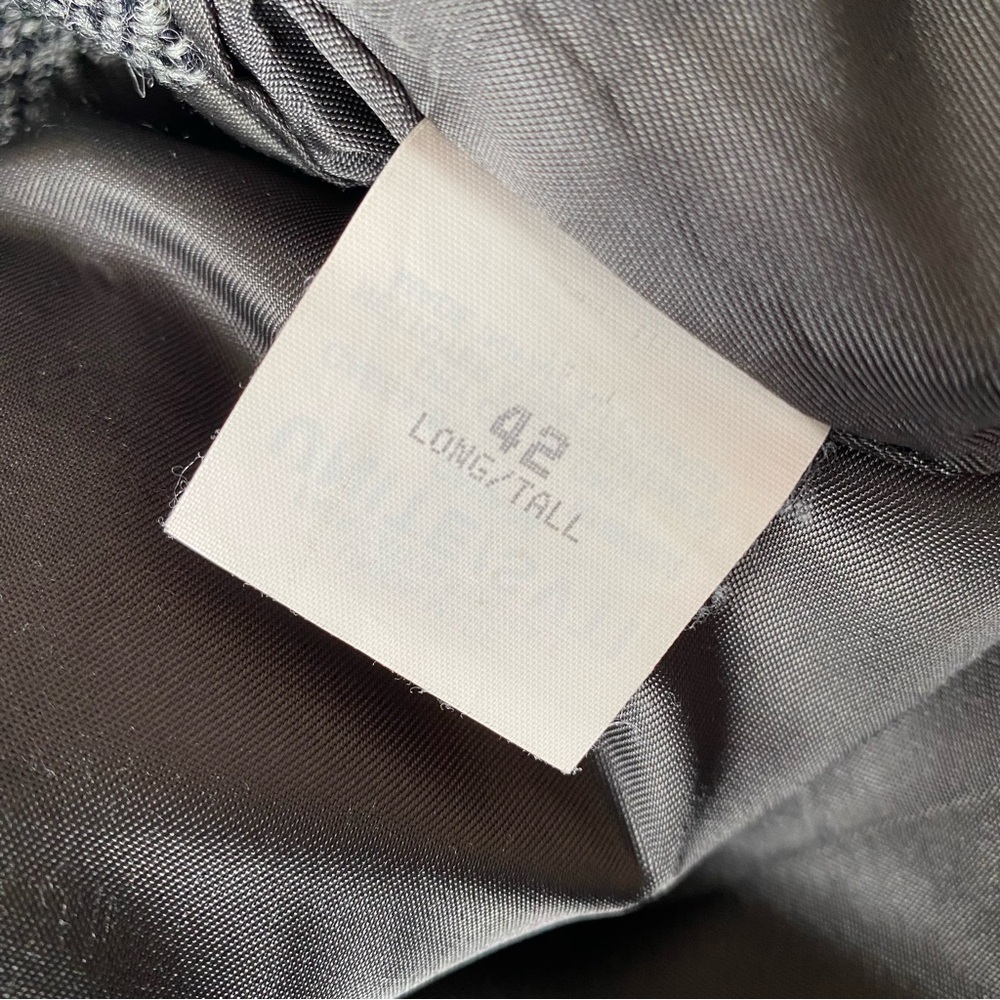 Vintage Harris Tweed Jacket Wool Tweed Grey Herringbone Blazer 42 Long/Tall - Picture 12 of 14